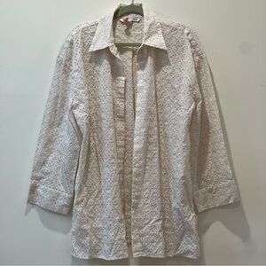 Zara Cream Eyelet Lace Top